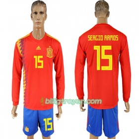 Billige Fotballdrakter Spania Ramos 15 VM 2018 Hjemmedraktsett Langermet